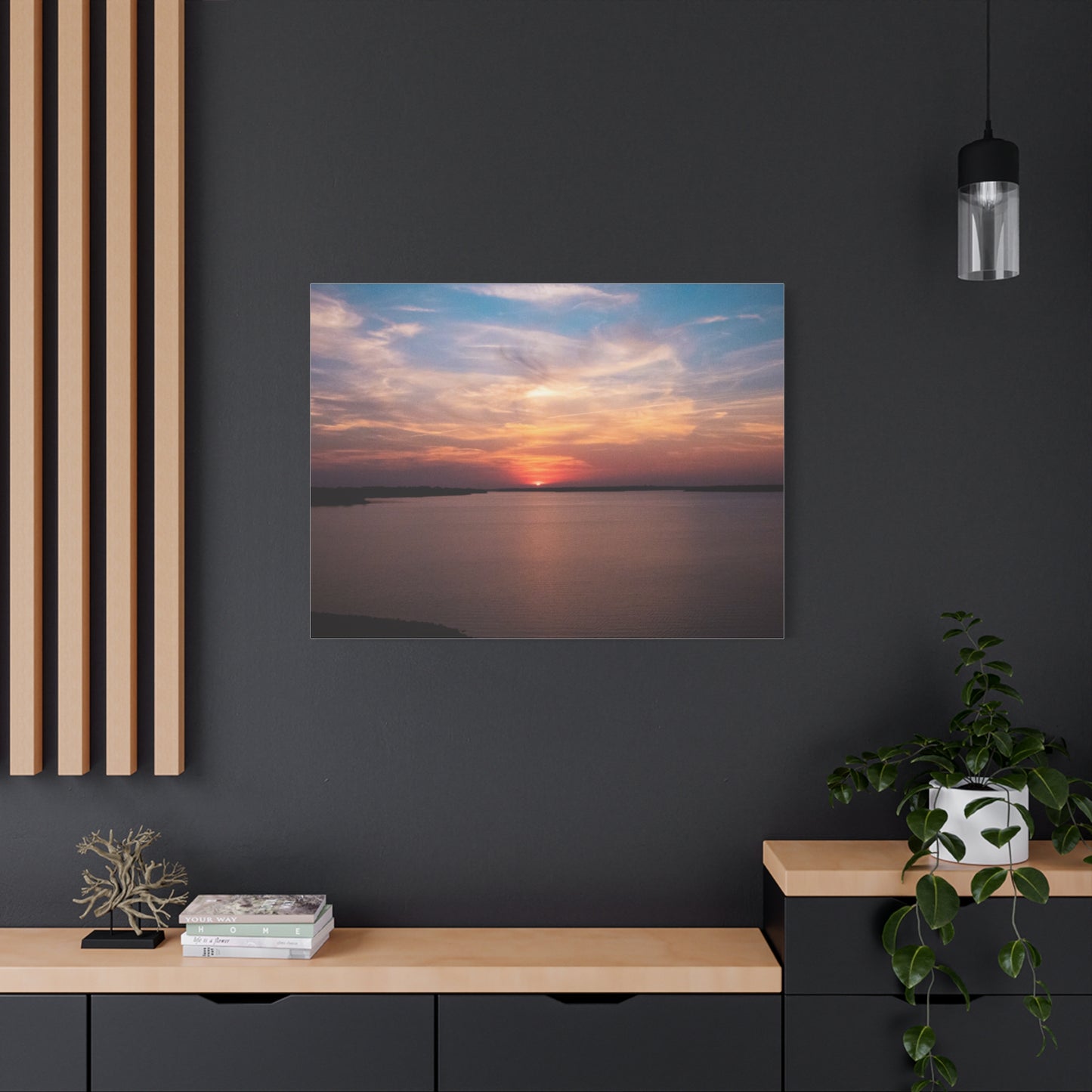 Lakeside Sundown Matte Canvas