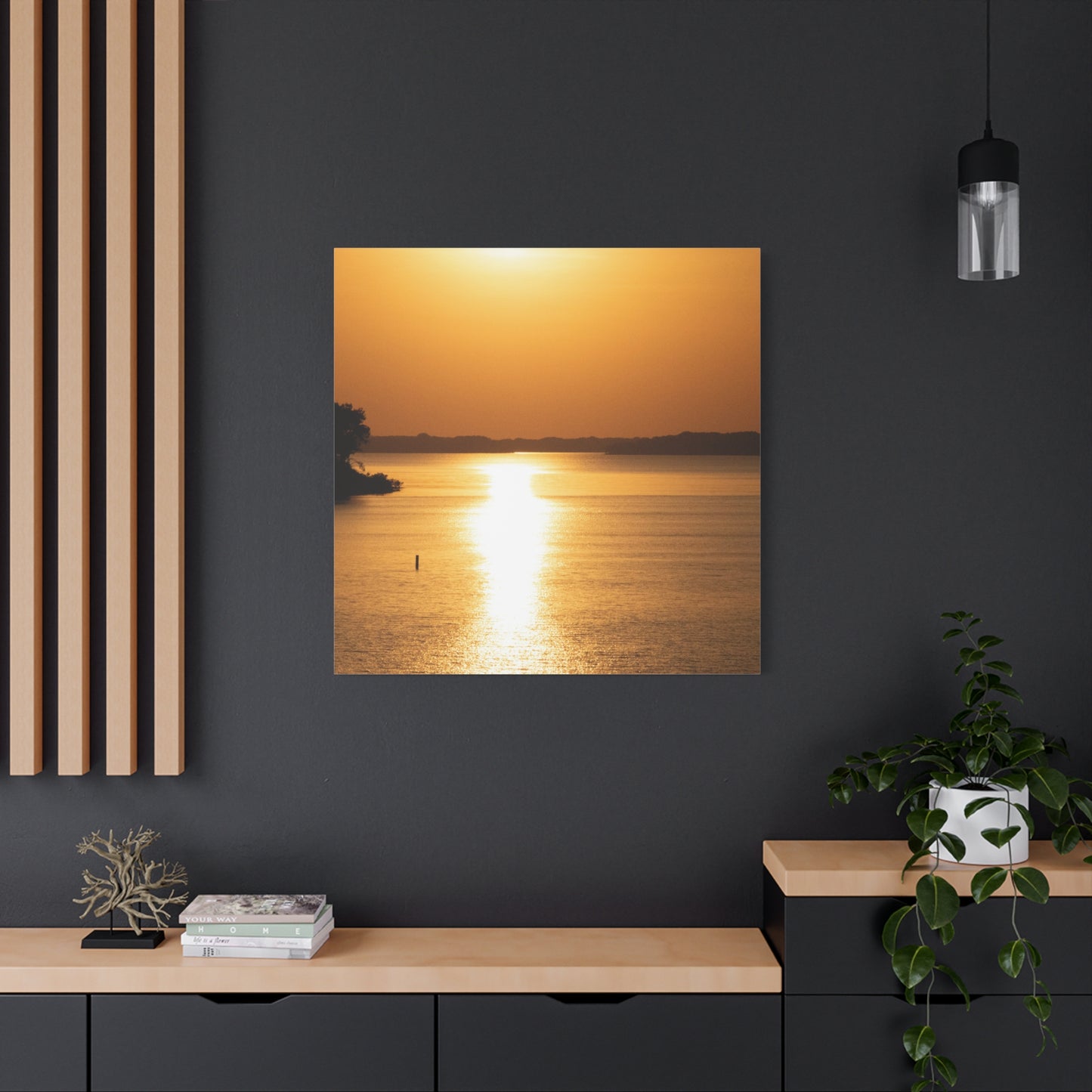 Sunset Over Calm Waters Matte Canvas