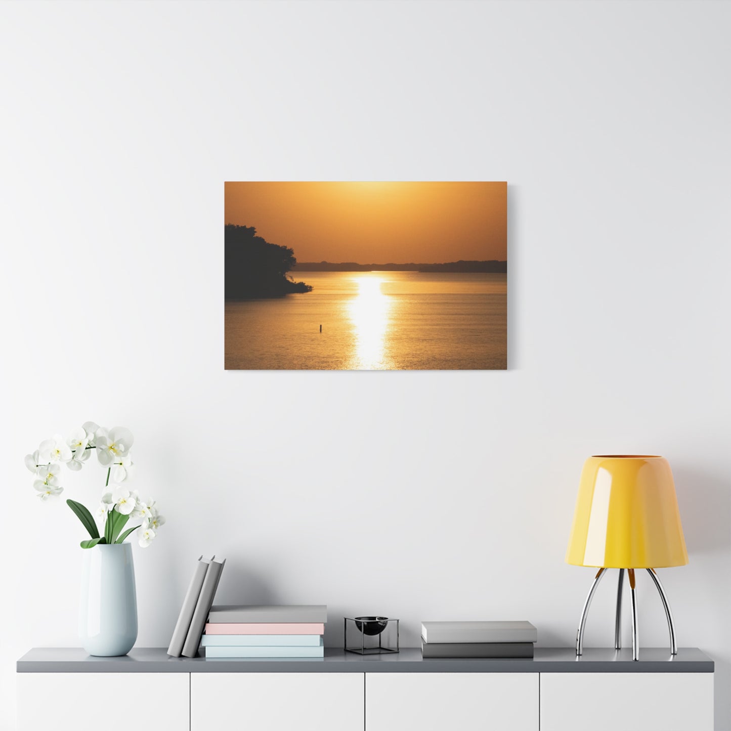 Sunset Over Calm Waters Matte Canvas