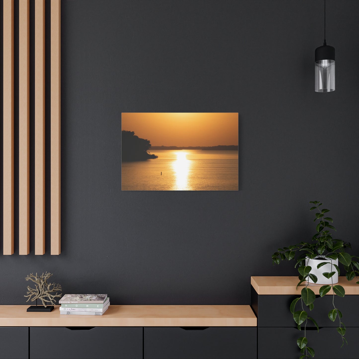 Sunset Over Calm Waters Matte Canvas