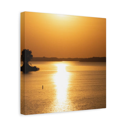 Sunset Over Calm Waters Matte Canvas