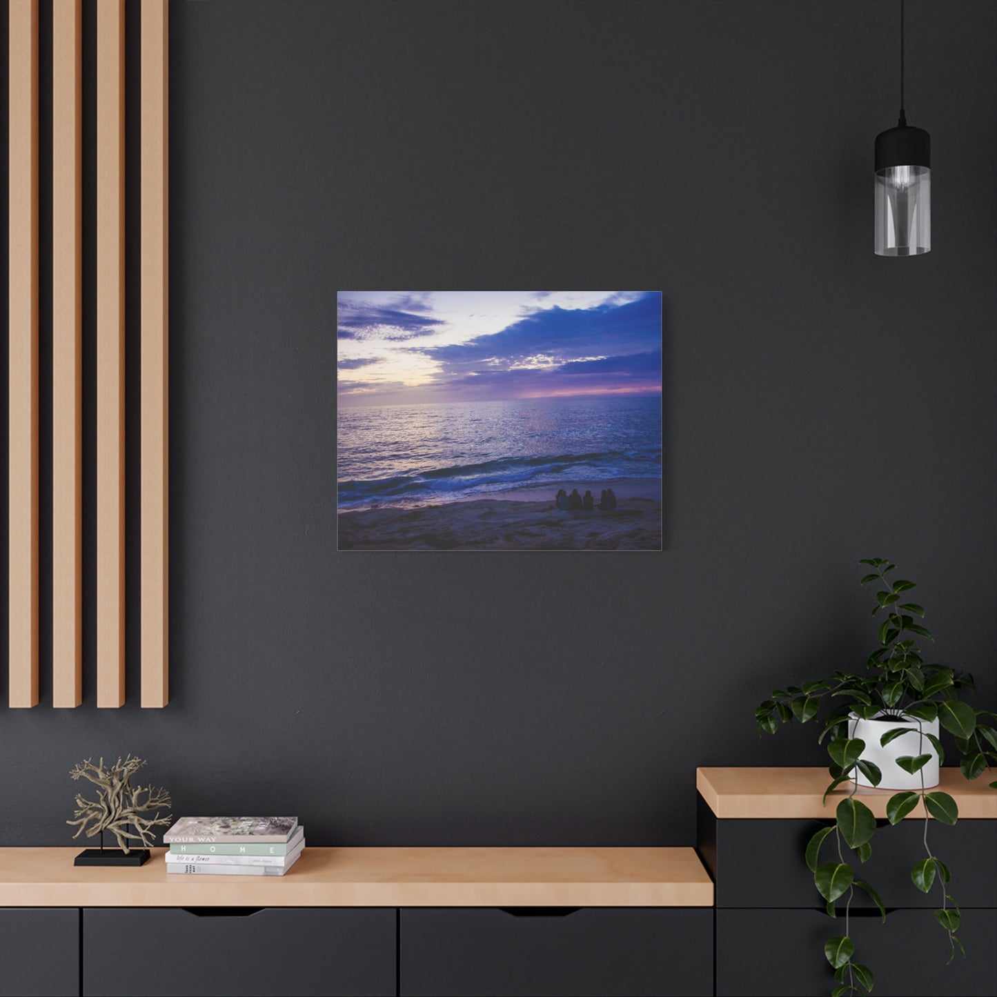 "Twilight Tranquility" Canvas of Colorful Beach Sunset