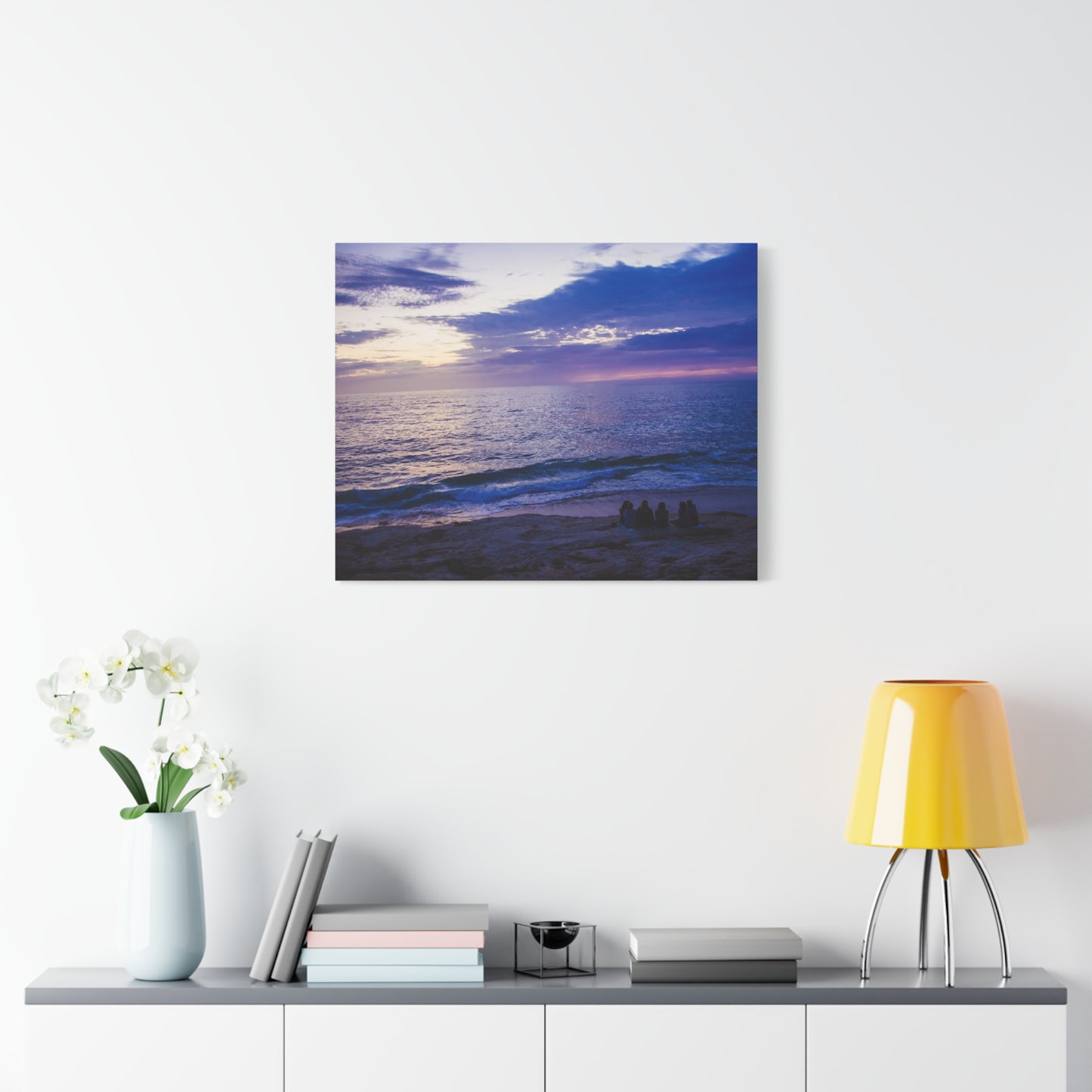 "Twilight Tranquility" Canvas of Colorful Beach Sunset