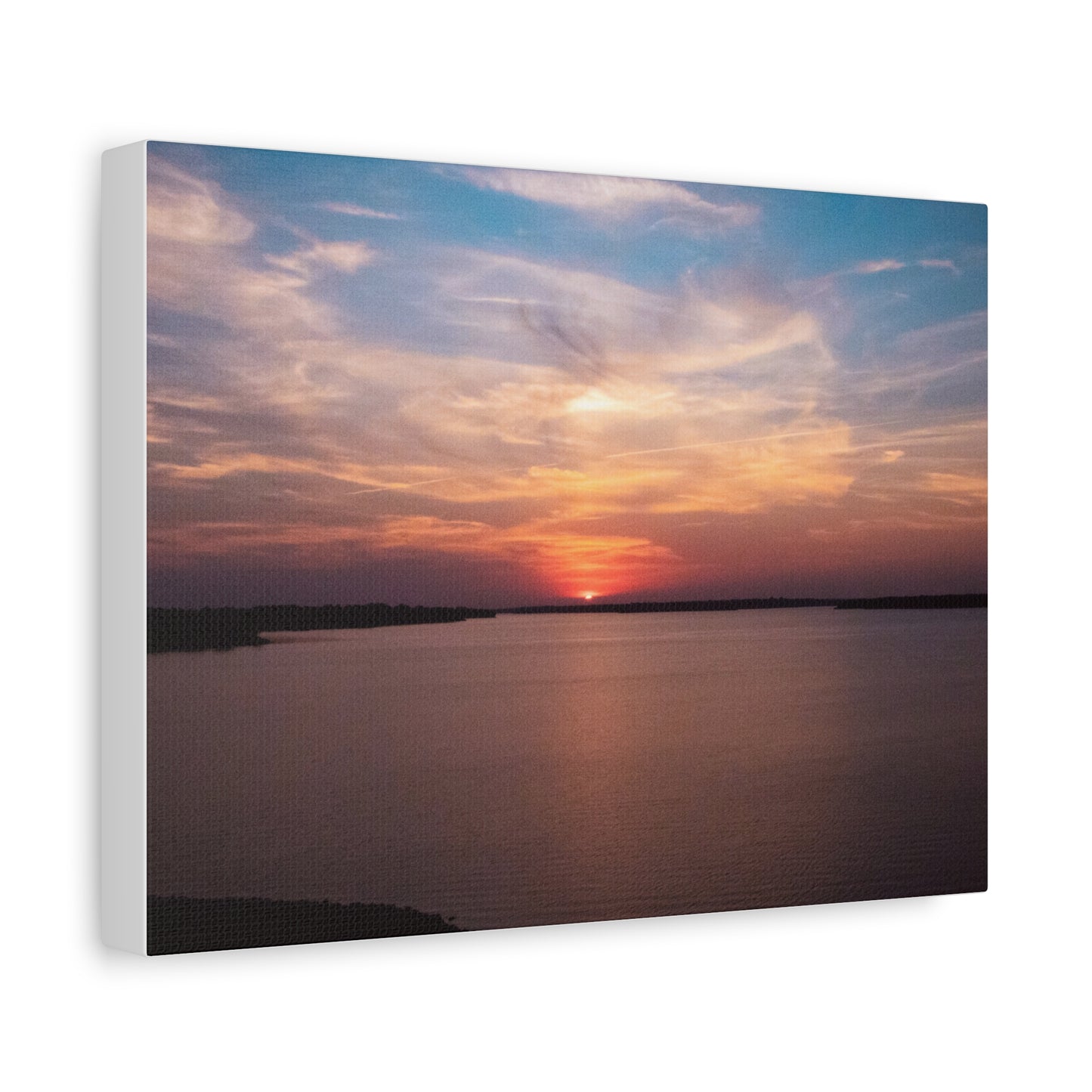 Lakeside Sundown Matte Canvas