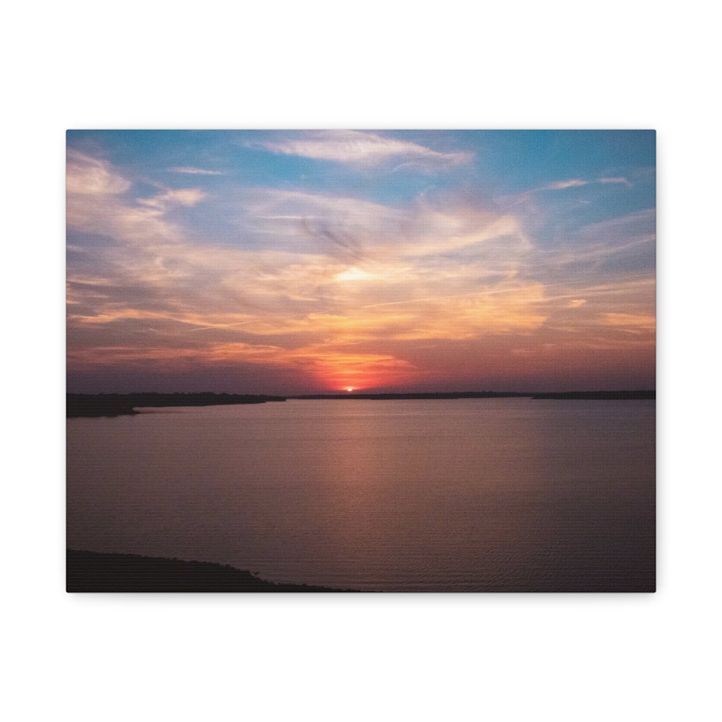 Lakeside Sundown Matte Canvas