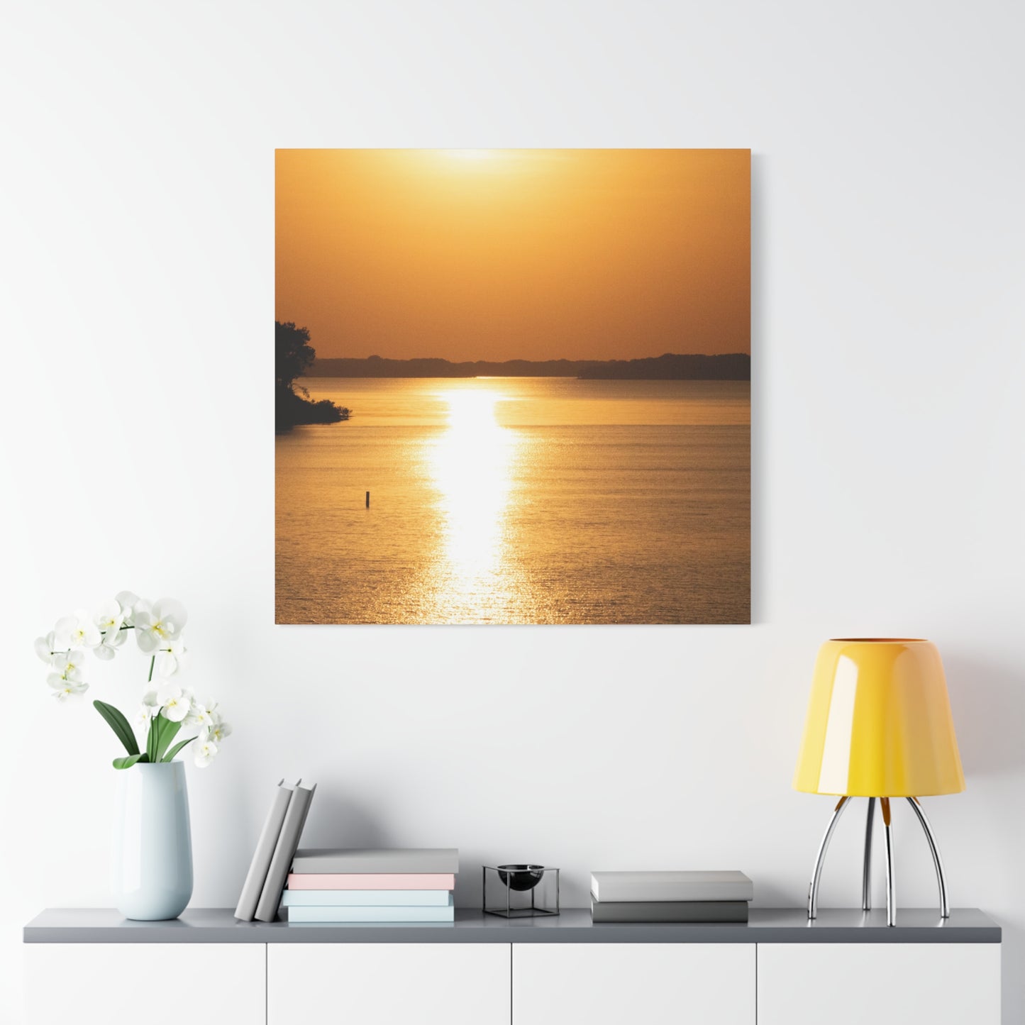 Sunset Over Calm Waters Matte Canvas