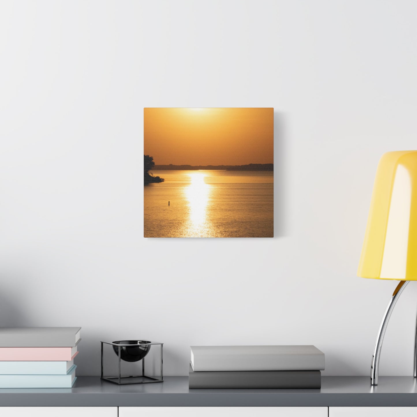 Sunset Over Calm Waters Matte Canvas