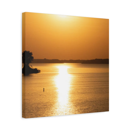 Sunset Over Calm Waters Matte Canvas