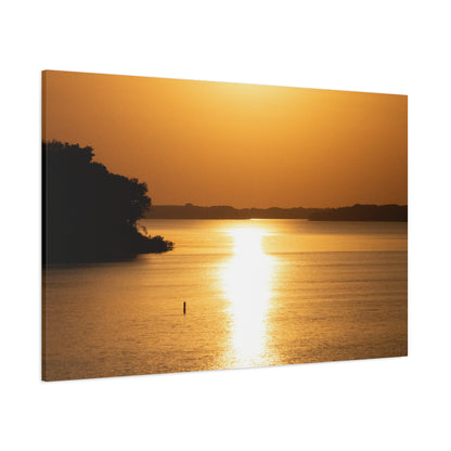 Sunset Over Calm Waters Matte Canvas