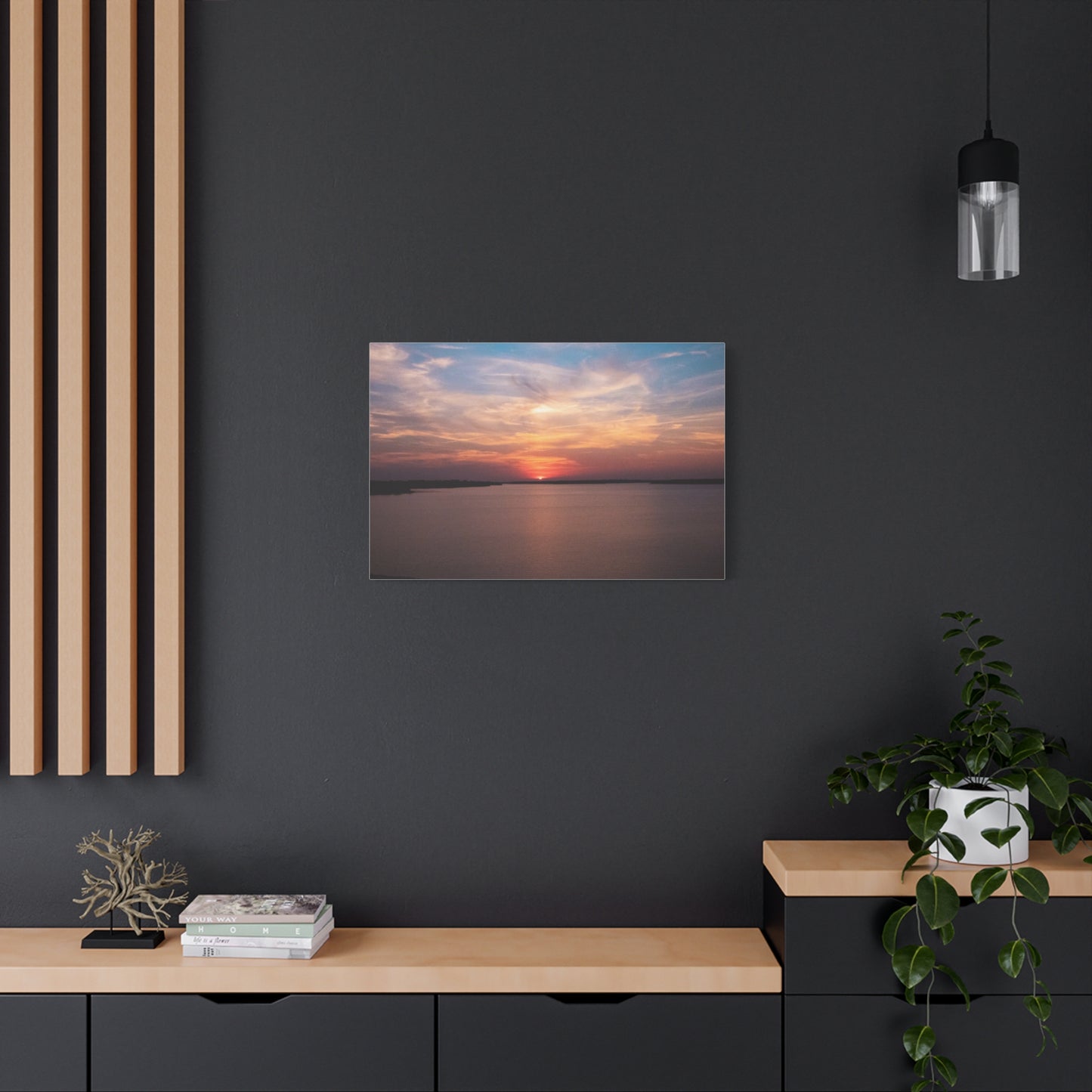 Lakeside Sundown Matte Canvas