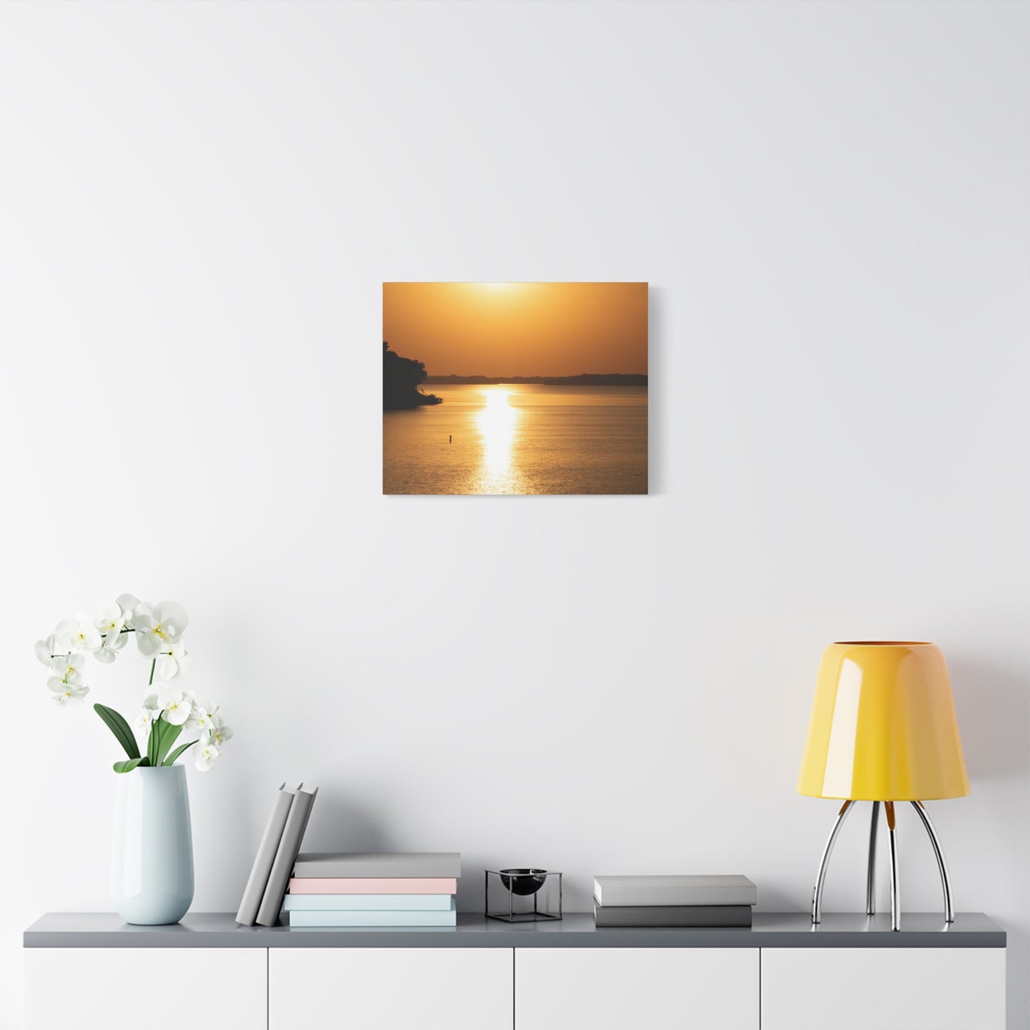 Sunset Over Calm Waters Matte Canvas