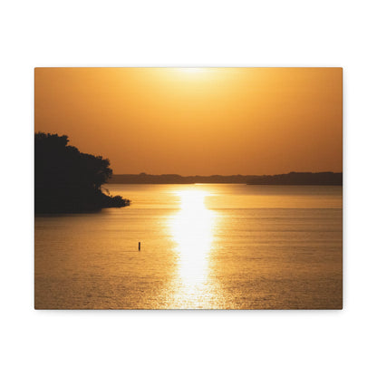 Sunset Over Calm Waters Matte Canvas