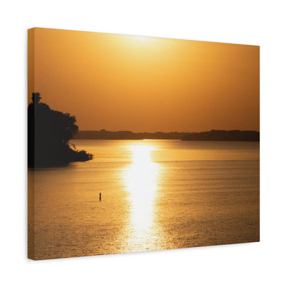 Sunset Over Calm Waters Matte Canvas