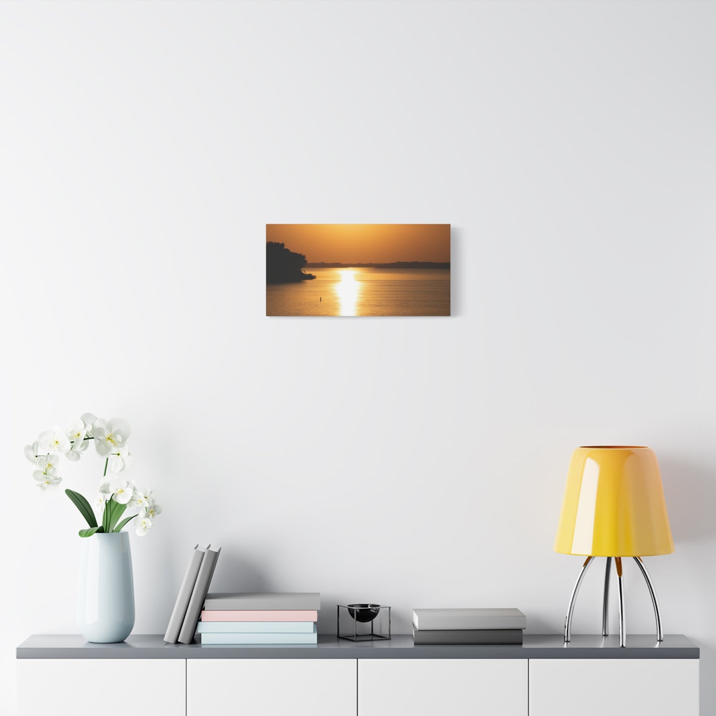 Sunset Over Calm Waters Matte Canvas