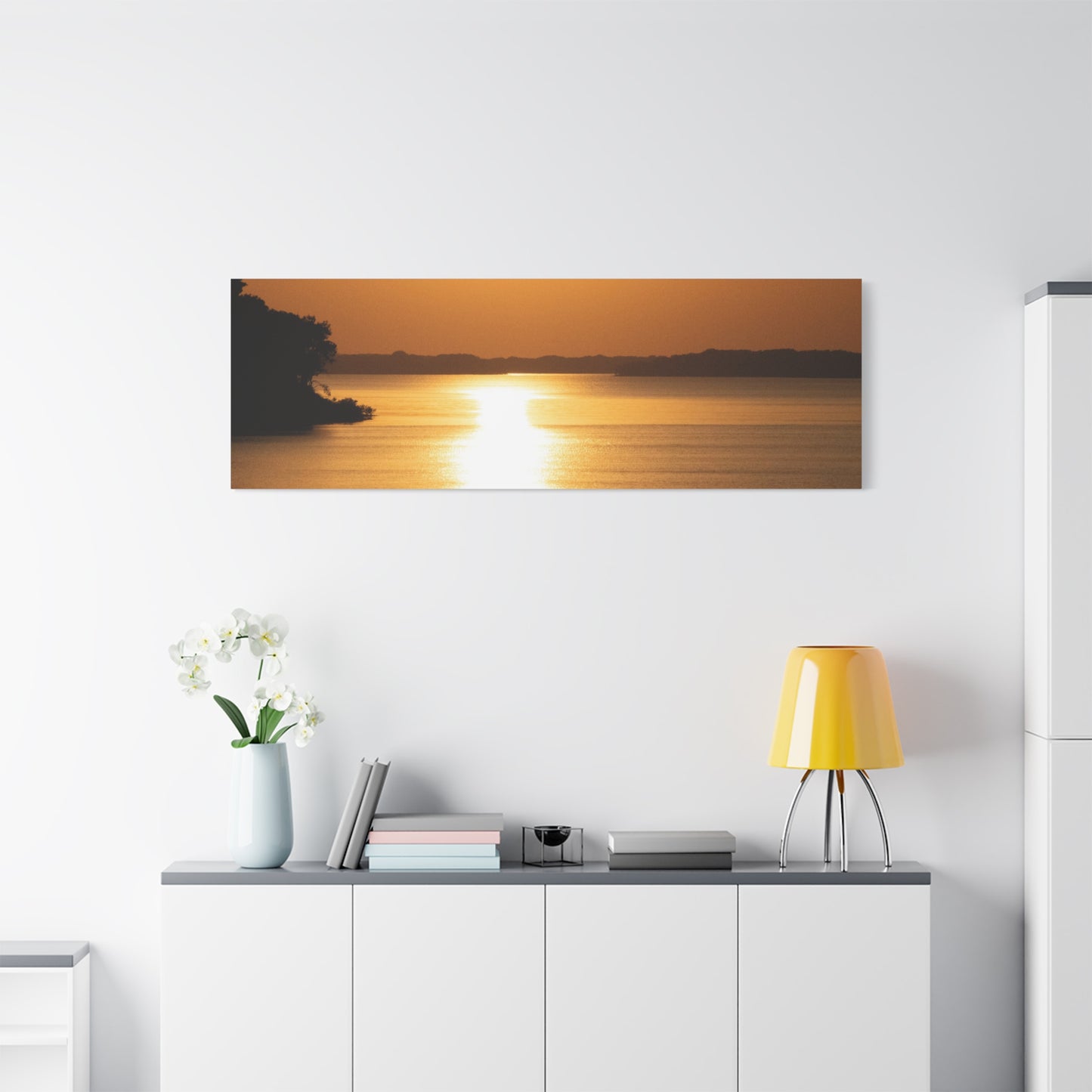 Sunset Over Calm Waters Matte Canvas