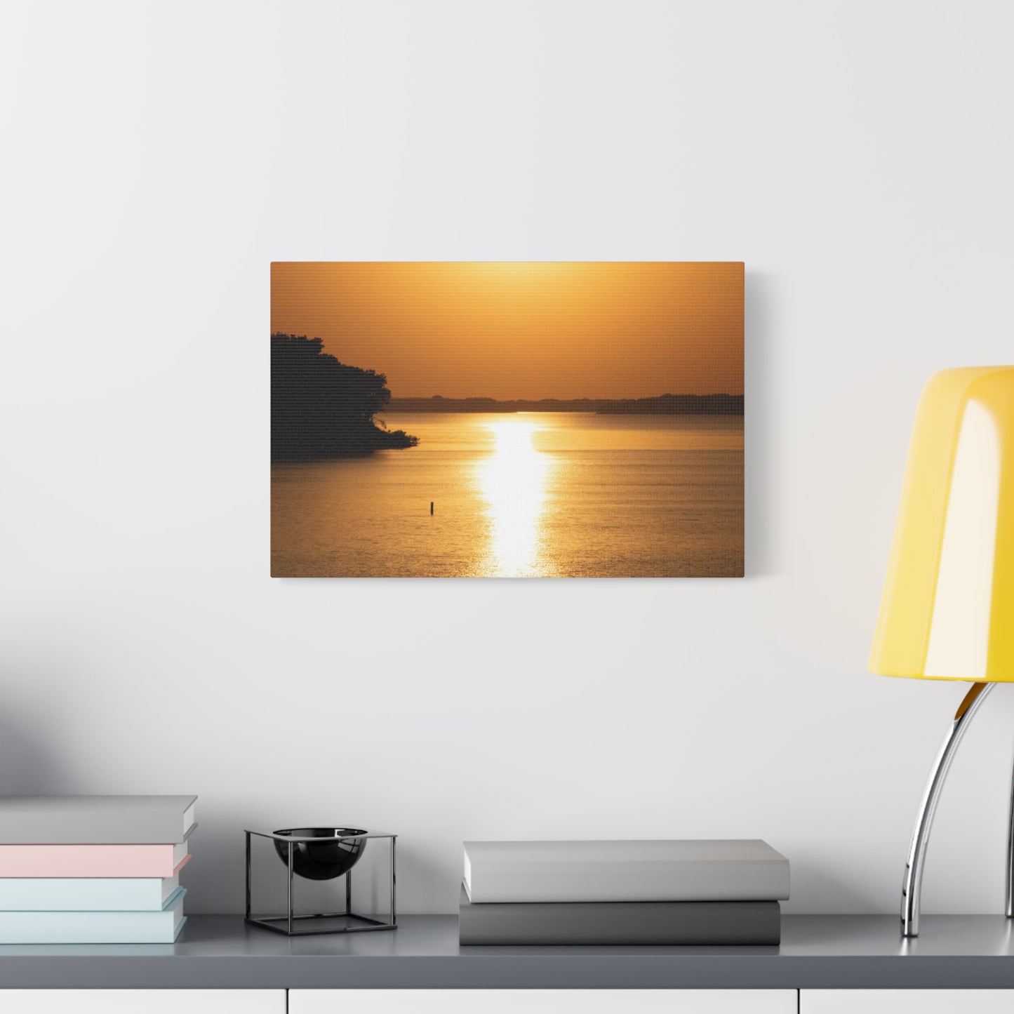 Sunset Over Calm Waters Matte Canvas