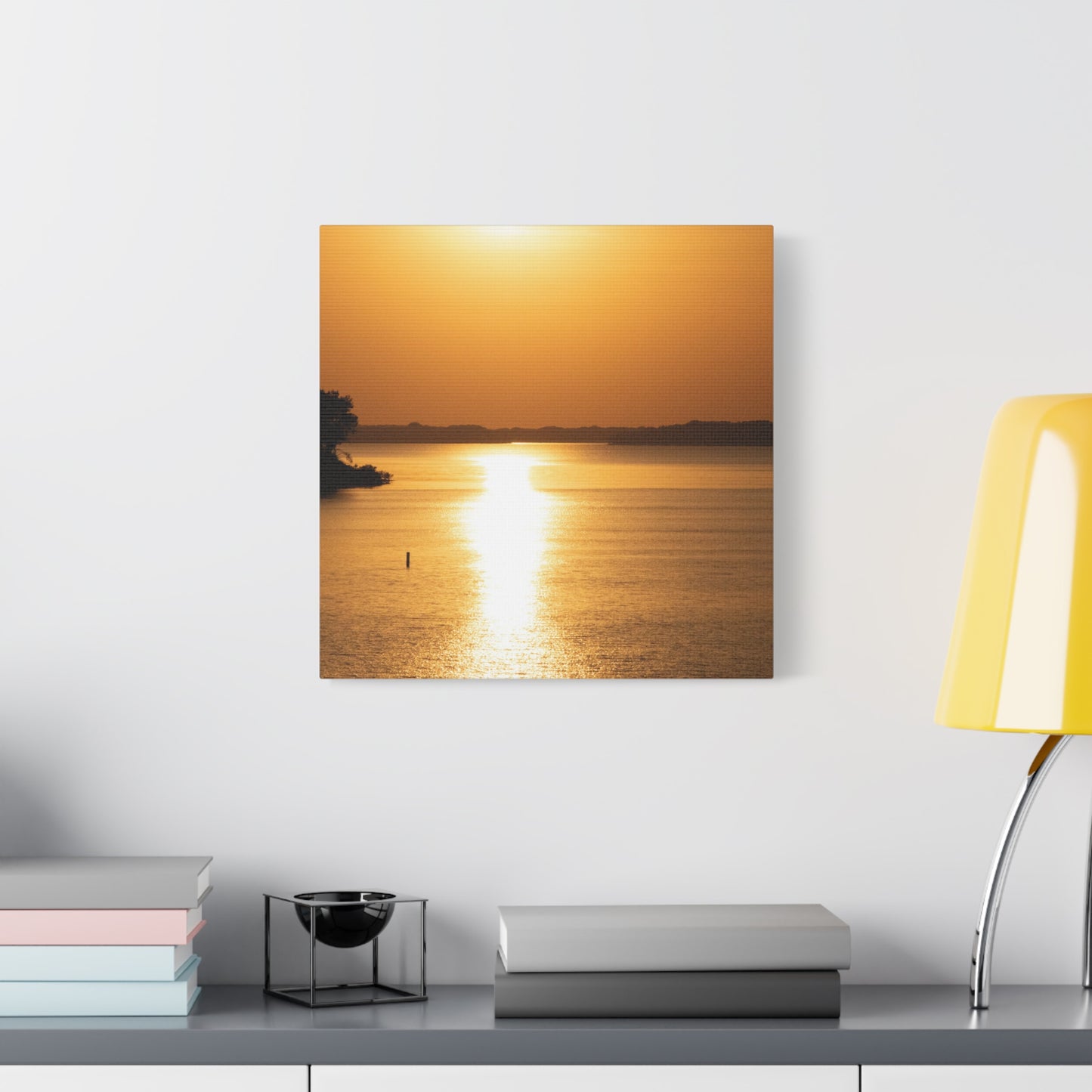 Sunset Over Calm Waters Matte Canvas