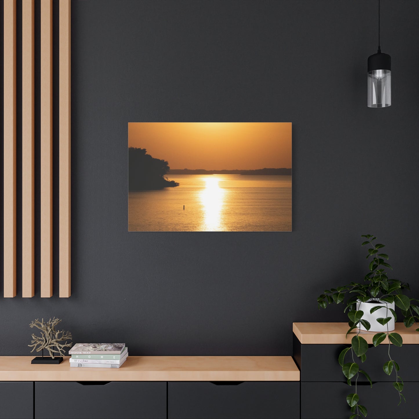 Sunset Over Calm Waters Matte Canvas