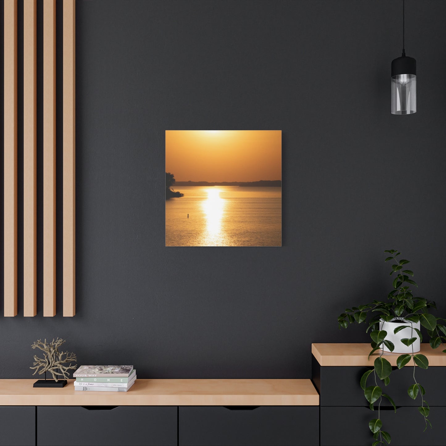 Sunset Over Calm Waters Matte Canvas