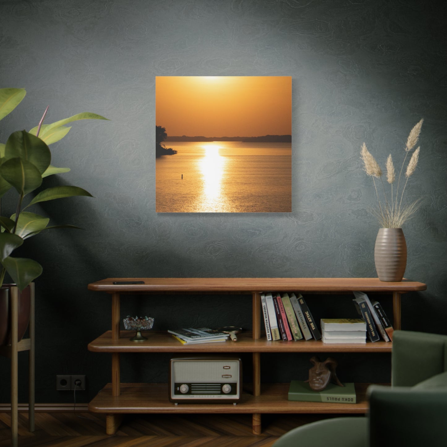 Sunset Over Calm Waters Matte Canvas