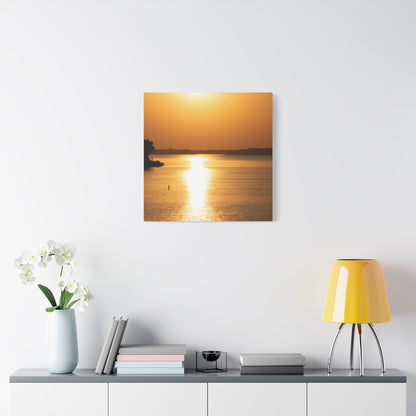 Sunset Over Calm Waters Matte Canvas