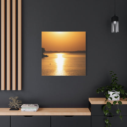 Sunset Over Calm Waters Matte Canvas