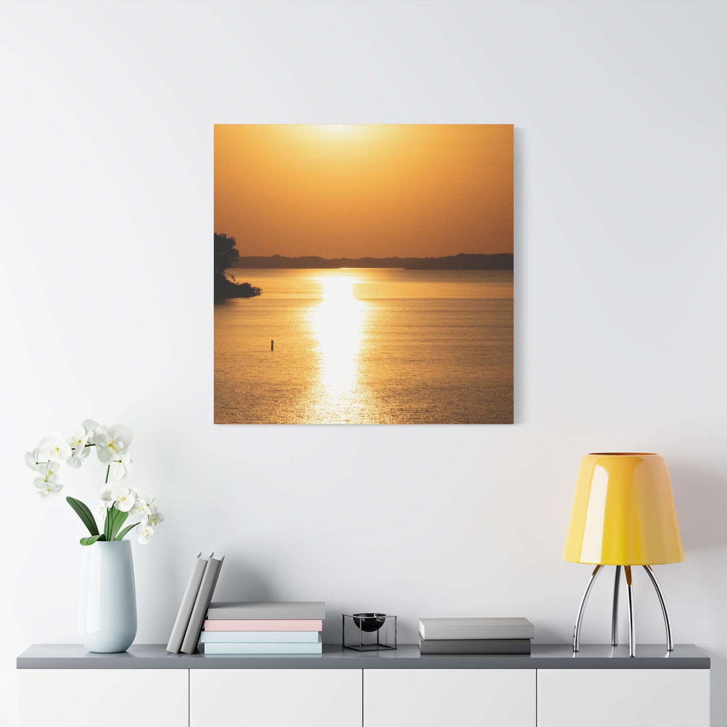 Sunset Over Calm Waters Matte Canvas