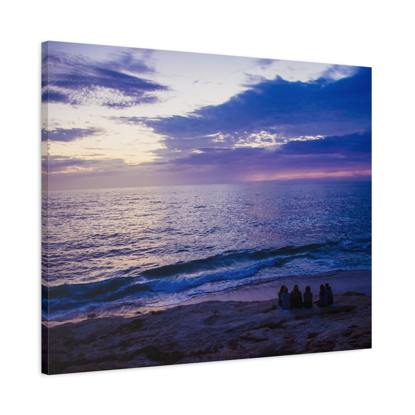 "Twilight Tranquility" Canvas of Colorful Beach Sunset