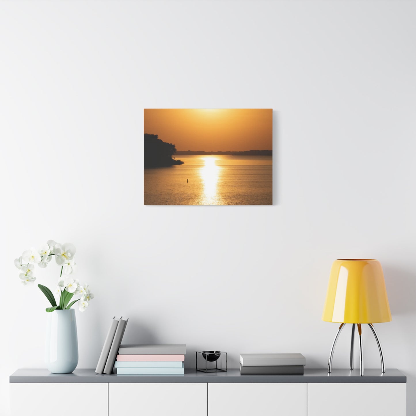 Sunset Over Calm Waters Matte Canvas