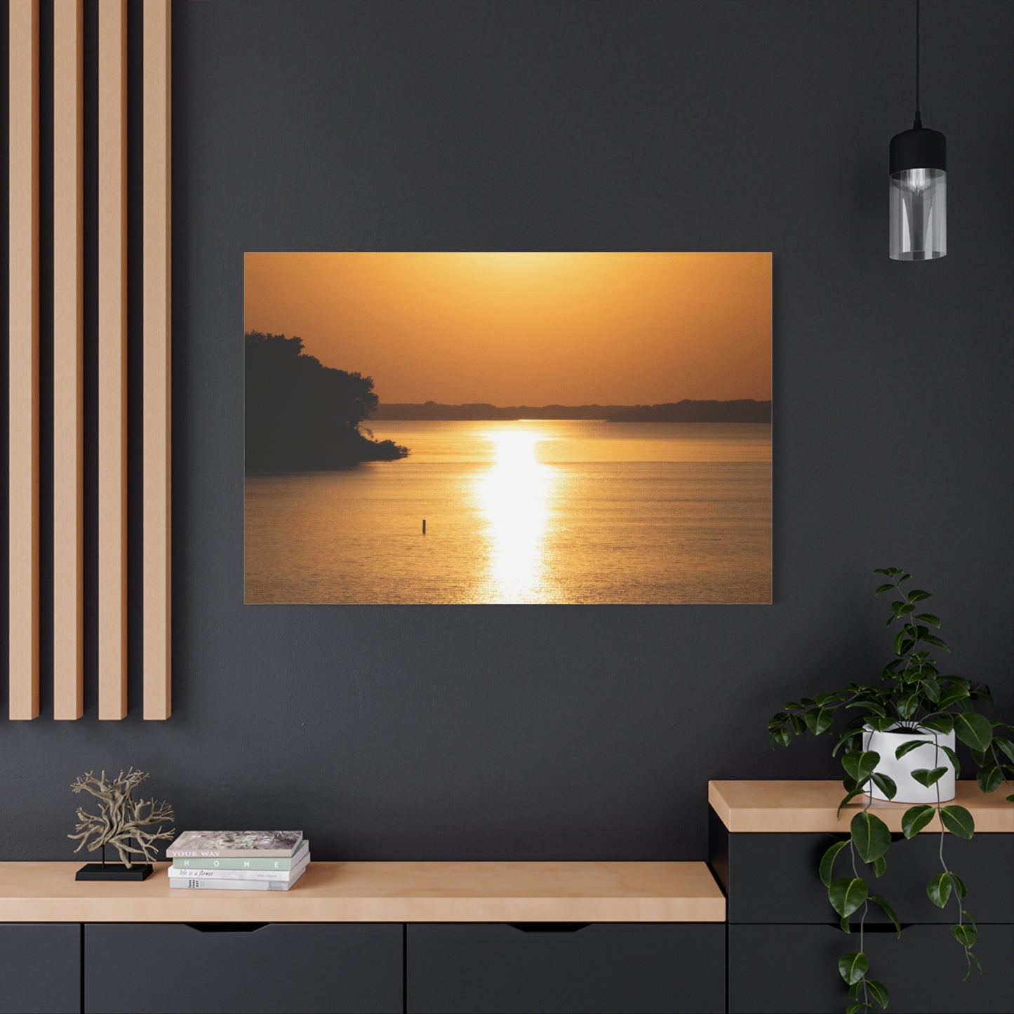 Sunset Over Calm Waters Matte Canvas