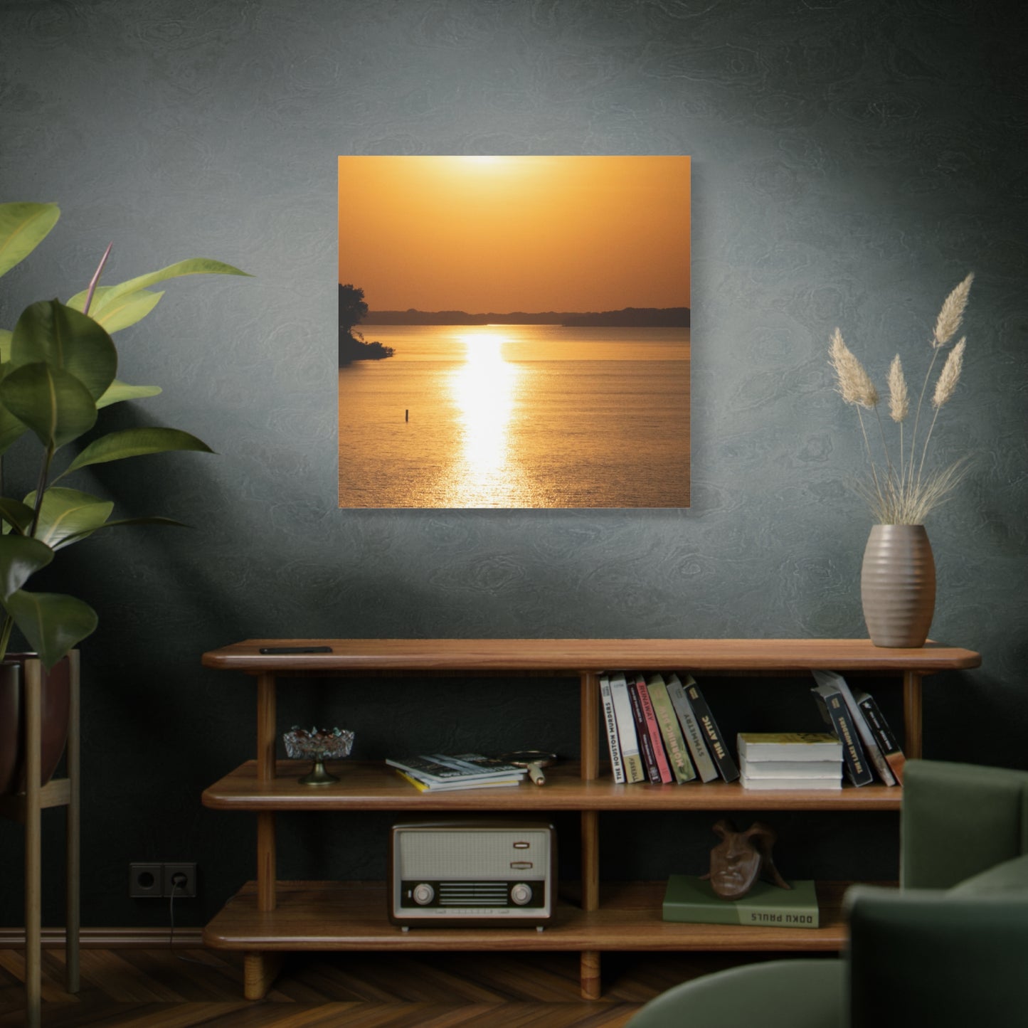 Sunset Over Calm Waters Matte Canvas